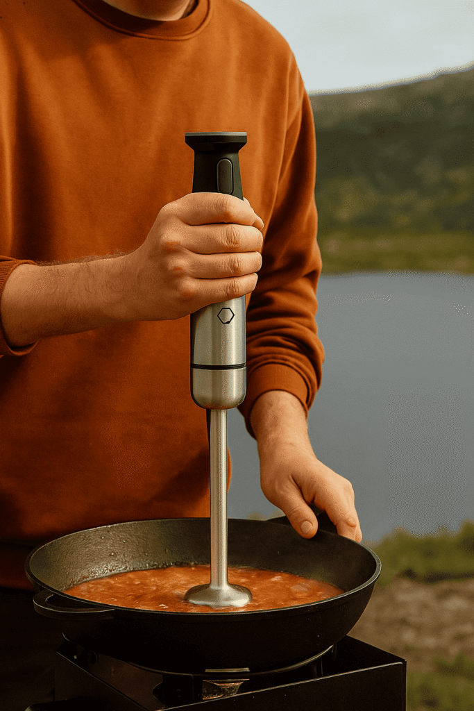 Onyx draadloos in gebruik tijdens outdoor koken, flexibiliteit demo