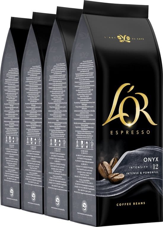 L'OR Espresso Onyx Koffiebonen - Intensiteit 12- 4 x 500 gram