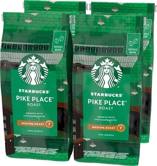 Starbucks Pike Place Roast koffiebonen - 4 zakken x 450g