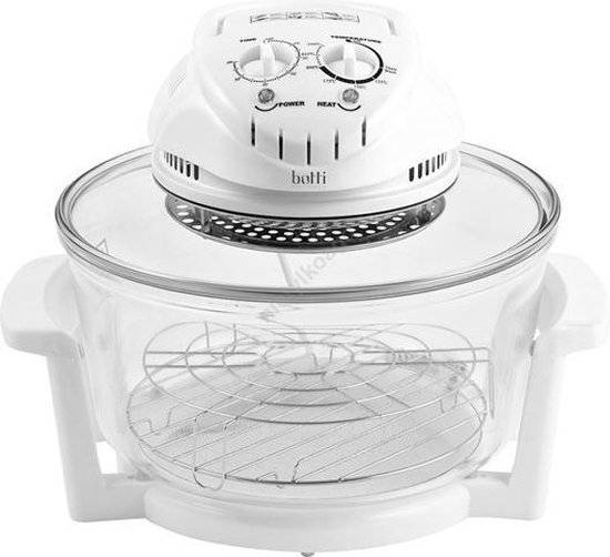 Botti Clark Heteluchtoven 12L met zelfreinigende functie - Convectie oven - Steamer - Halogeen oven - Wit - 1400W