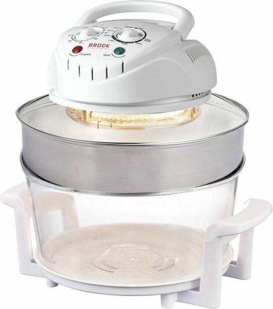 Brock halogeenoven 17L - heteluchtoven vrijstaand met grill - wit - 1400W - convectie oven