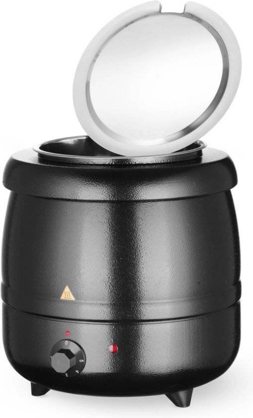 Hendi Soepketel Elektrisch - 8 Liter - Au Bain Marie Pan - Professionele Buffetwarmer - Zwart - Ø34x(H)36cm