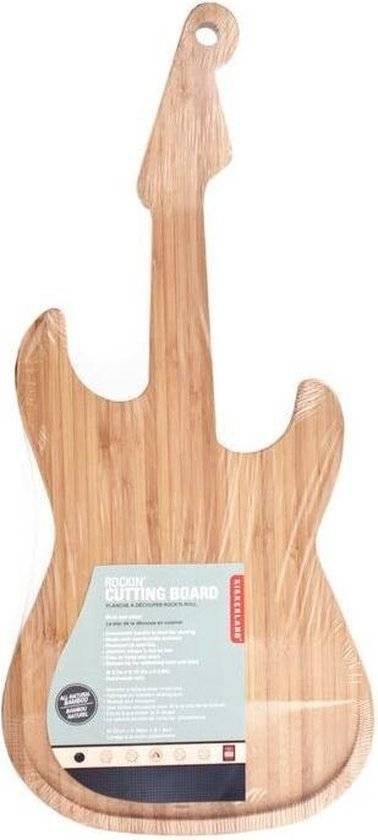 Kikkerland Snijplank - Kookaccessoire - Gitaar vorm - 100% Bamboe