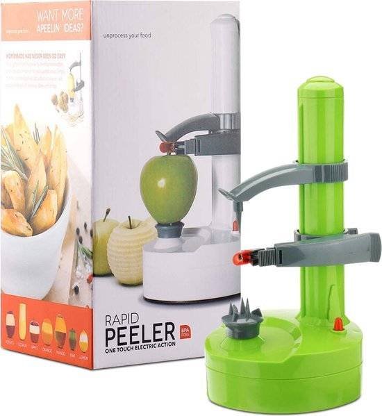 Peelpal aardappelschiller elektrisch - Werkend op Batterij of AC-DC Adapter - Adapter inbegrepen -