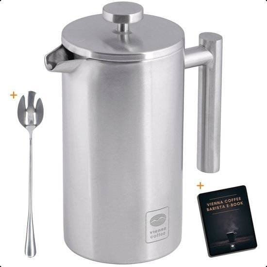 Vienna Coffee French Press Cafetière met Baristalepel