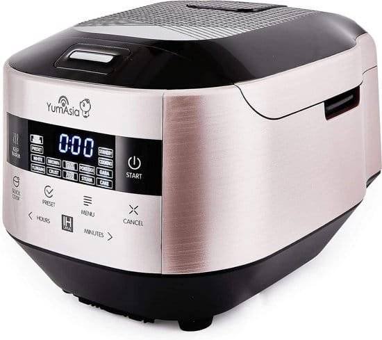 Yum Asia Bamboe Rijstkoker met Inductieverwarming (IH) en Keramische Kom - 7 Rijstkookfuncties - Champagne Rose