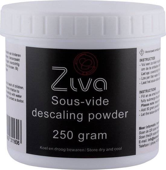 Ziva sous-vide ontkalkingspoeder voor sous vide stick, apparaat of machine te ontkalken.