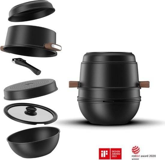 CookingTotem | 5-Delige Stapelbare Non-stick Pannenset