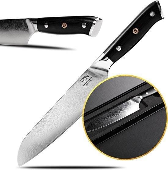 VDN Santokumes damaststaal - Elegance serie - VG-10 Japans damascus - 67 lagen staal