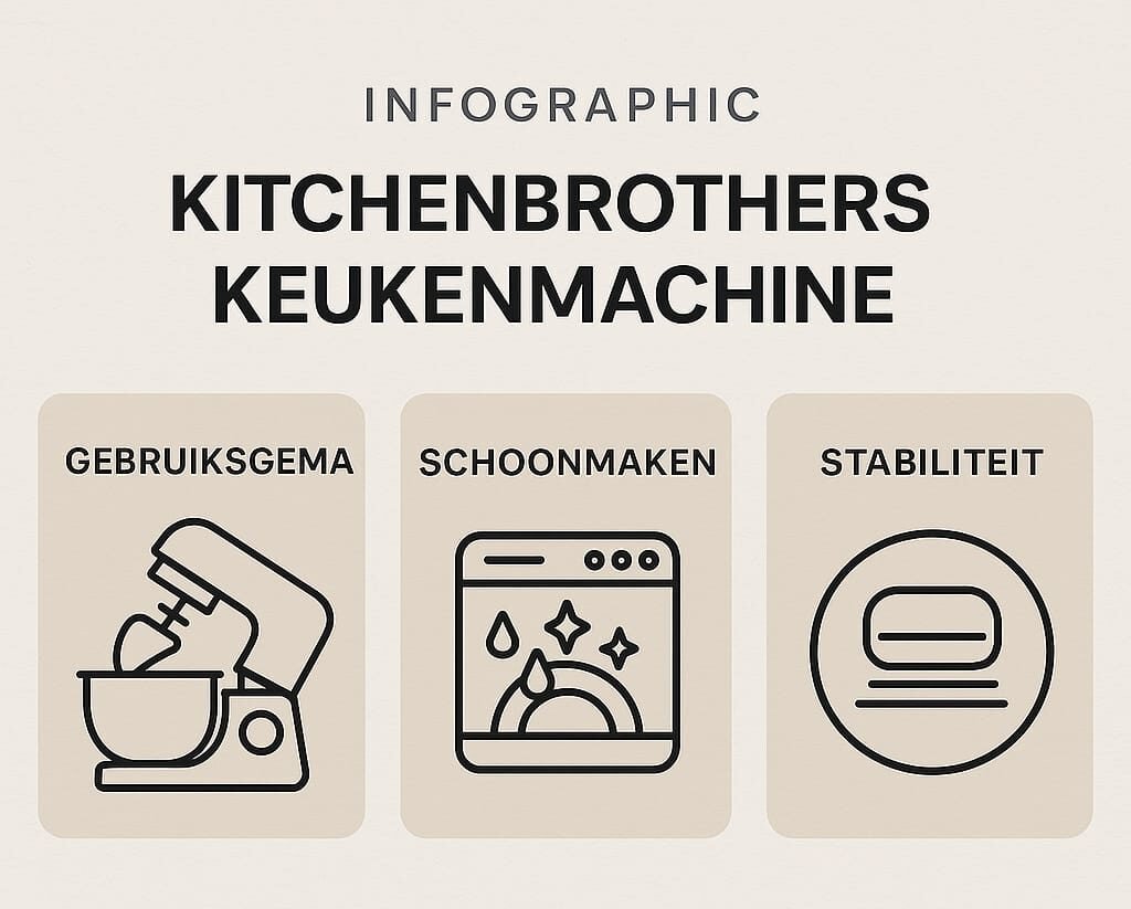 Infographic – 3 blokje Gebruiksgemak, Schoonmaken, Stabiliteit