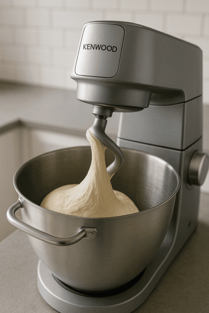 Kenwood in gebruik met perfect elastisch brooddeeg