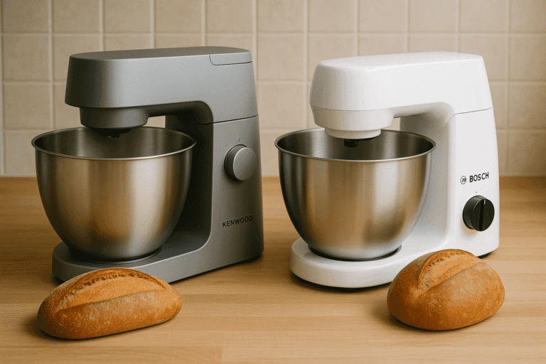 a mixer and bowl on a counter
