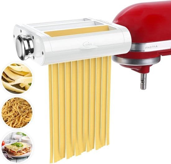 Pasta Roller & Slicer Attachment 3-in-1 Set for KitchenAid Blender - Pasta Roller Spaghetti Cutter Fettuccine Cutter - Kitchen Cooking Tool pasta droogrek