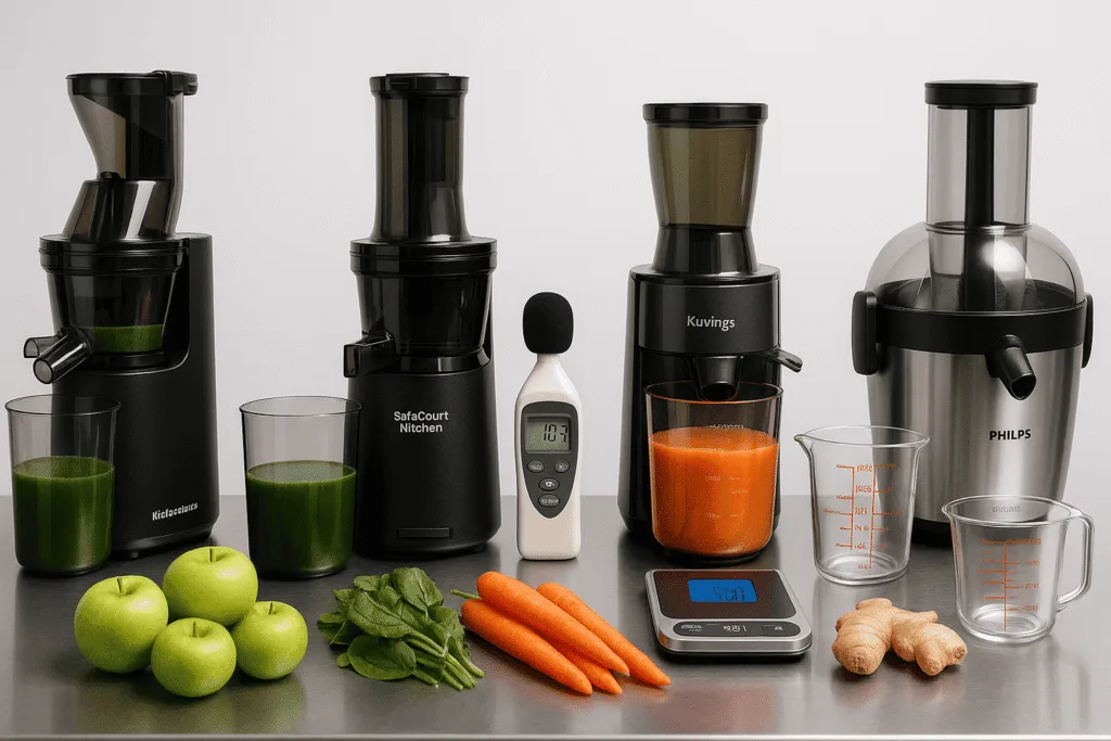 Testlab setup juicer test keukenapparaatgids.nl