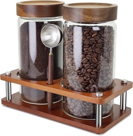 Glazen bewaarbus koffiebonen voor koffiehoekje thuis