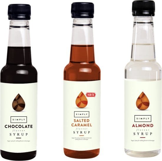Simply suikervrije koffiesiropen cadeaupakket chocolate salted karamel almond suikervrij
