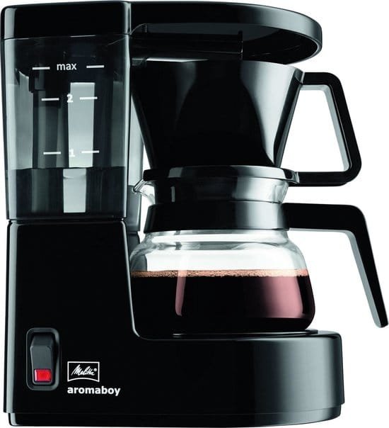 Melitta Aromaboy filterkoffiemachine zwart compact 2 kopjes camping klein
