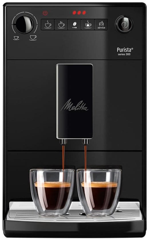 Melitta Purista volautomaat espressomachine zwart smal eenvoudig stil
