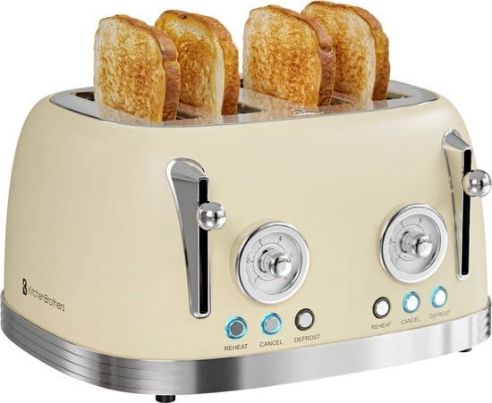 KitchenBrothers Retro Broodrooster 4 sleuven